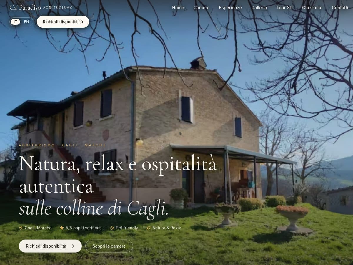 Sito bilingue per agriturismo con tour 3D