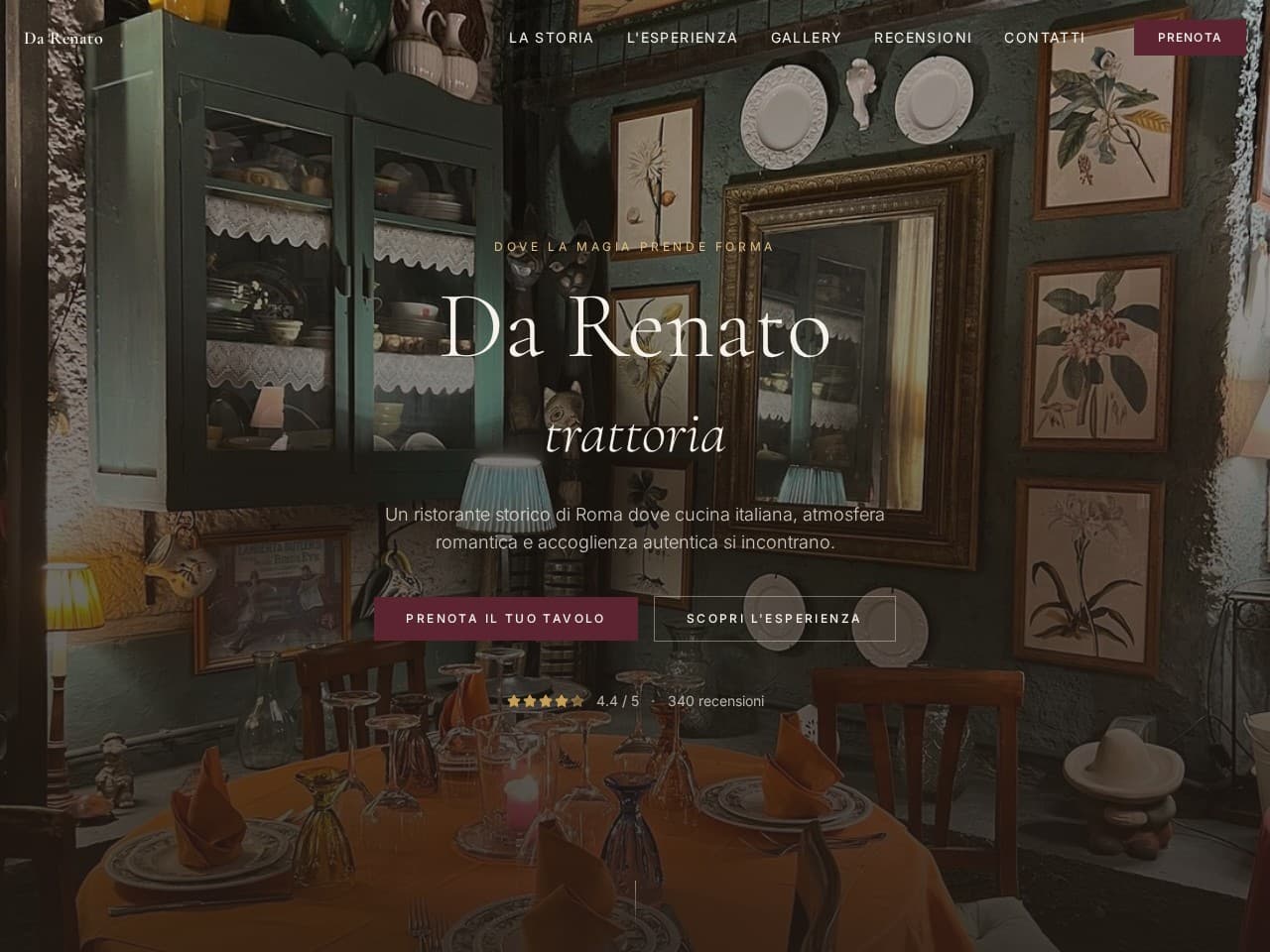 Sito per ristorante storico