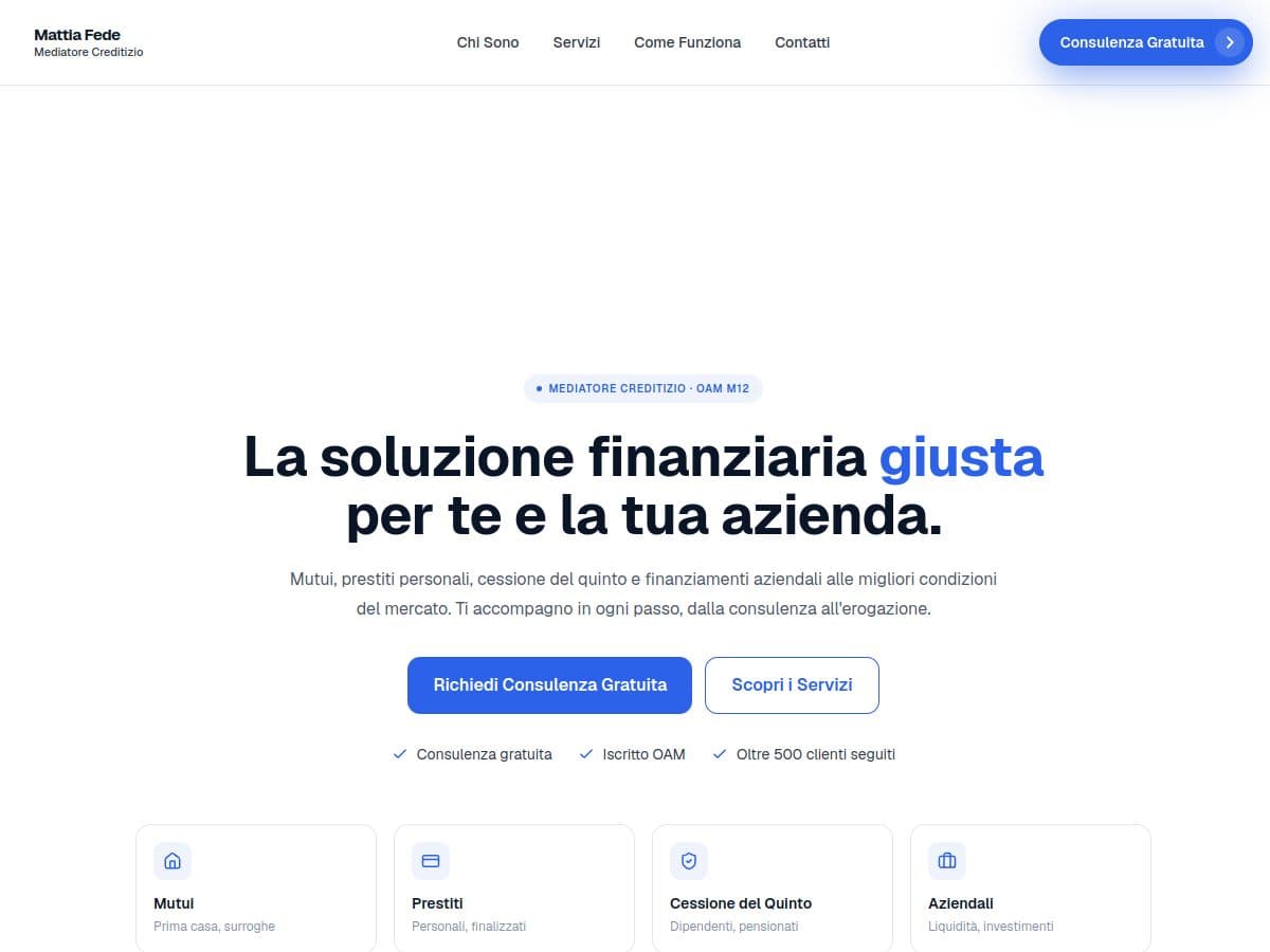 Sito per mediatore creditizio